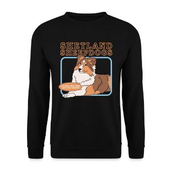Chiens de berger Shetland | Cadeau de propriétaire de chien - Sweat-shirt Unisexe - noir - Devant - Alina (178cm) & Michal (187cm)