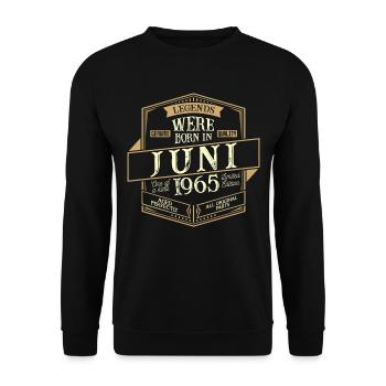 Juin 1965 Anniversaire Homme - Sweat-shirt Unisexe - noir - Devant - Alina (178cm) & Michal (187cm)