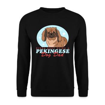 Papa pékinois | Cadeau de propriétaire de chien pékinois - Sweat-shirt Unisexe - noir - Devant - Alina (178cm) & Michal (187cm)