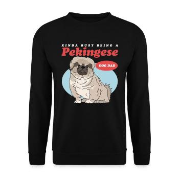 Pékinois Papa Pékinois | Cadeau de propriétaire de chien - Sweat-shirt Unisexe - noir - Devant - Alina (178cm) & Michal (187cm)