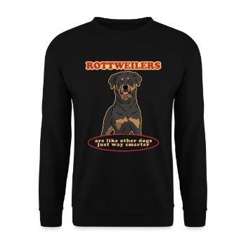 Rottweiler Hundebesitzer Hundeliebhaber Geschenk - Unisex Pullover - Schwarz - Vorne - Alina (178cm) & Michal (187cm)