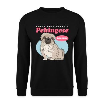 Pékinois Maman Pekinese Dog Owner Cadeau - Sweat-shirt Unisexe - noir - Devant - Alina (178cm) & Michal (187cm)