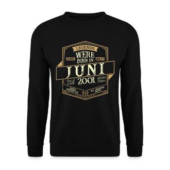 Juin 2001 Anniversaire Homme - Sweat-shirt Unisexe - noir - Devant - Alina (178cm) & Michal (187cm)