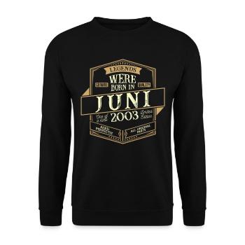 Juin 2003 Anniversaire Homme - Sweat-shirt Unisexe - noir - Devant - Alina (178cm) & Michal (187cm)