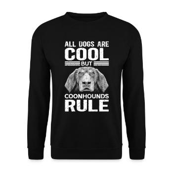 Coonhound Dog Owner Dog Lover Gift - Unisex Sweatshirt - black - Front - Alina (178cm) & Michal (187cm)