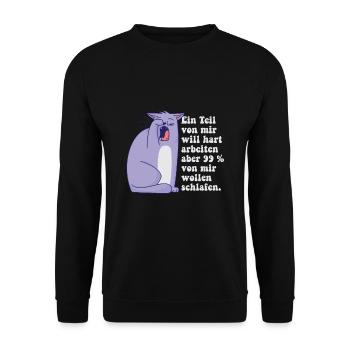 Ein part von mir möchte hart arbeiten - Unisex Pullover - Schwarz - Vorne - Alina (178cm) & Michal (187cm)