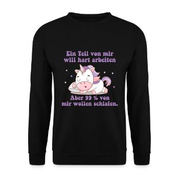 Ein part von mir möchte hart arbeiten - Unisex Pullover - Schwarz - Vorne - Alina (178cm) & Michal (187cm)