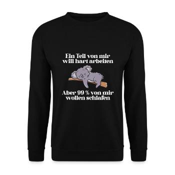 Ein part von mir möchte hart arbeiten - Unisex Pullover - Schwarz - Vorne - Alina (178cm) & Michal (187cm)