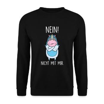 Nein nicht mit mir - Unisex Pullover - Schwarz - Vorne - Alina (178cm) & Michal (187cm)