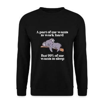 A part of me want to work Koala - Unisex Sweatshirt - black - Front - Alina (178cm) & Michal (187cm)