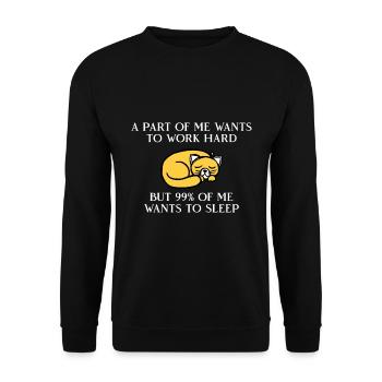A part of me want to work cat - Unisex Sweatshirt - black - Front - Alina (178cm) & Michal (187cm)
