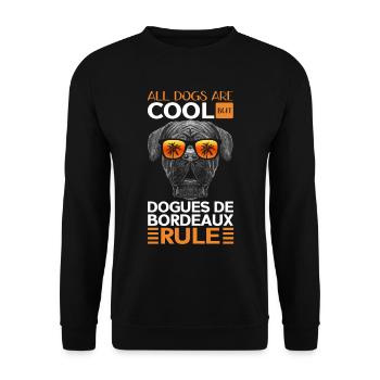 Bordeaux Great Dane Dog Gift - Unisex Sweatshirt - black - Front - Alina (178cm) & Michal (187cm)