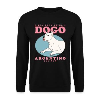 Dogo Argentino Maman Chien Propriétaire Cadeau - Sweat-shirt Unisexe - noir - Devant - Alina (178cm) & Michal (187cm)