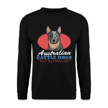 Cadeau de propriétaire de chien de bétail australien - Sweat-shirt Unisexe - noir - Devant - Alina (178cm) & Michal (187cm)