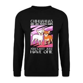 Chihuahua Dogs | Dog Owner Gift - Unisex Sweatshirt - black - Front - Alina (178cm) & Michal (187cm)