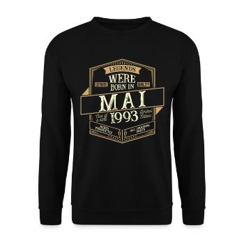 Mai 1993 Anniversaire Homme - Sweat-shirt Unisexe - noir - Devant - Alina (178cm) & Michal (187cm)