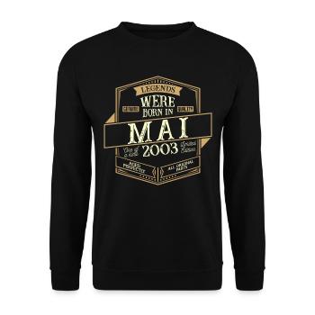 Mai 2003 Anniversaire Homme - Sweat-shirt Unisexe - noir - Devant - Alina (178cm) & Michal (187cm)