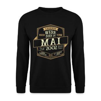 Mai 2002 Anniversaire Homme - Sweat-shirt Unisexe - noir - Devant - Alina (178cm) & Michal (187cm)