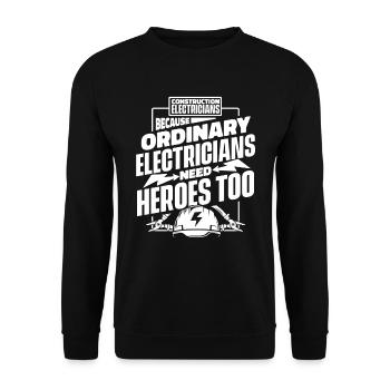 Electrician Electrical Engineer Electronics Technician - Unisex Sweatshirt - black - Front - Alina (178cm) & Michal (187cm)