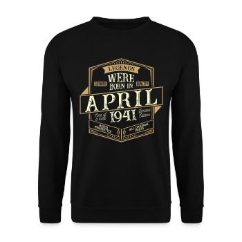 Avril 1941 Anniversaire Homme - Sweat-shirt Unisexe - noir - Devant - Alina (178cm) & Michal (187cm)