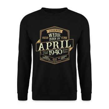 Avril 1940 Anniversaire Homme - Sweat-shirt Unisexe - noir - Devant - Alina (178cm) & Michal (187cm)