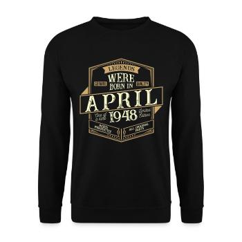 Avril 1948 Anniversaire Homme - Sweat-shirt Unisexe - noir - Devant - Alina (178cm) & Michal (187cm)