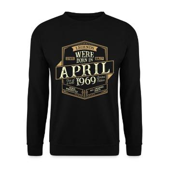 Avril 1969 Anniversaire Homme - Sweat-shirt Unisexe - noir - Devant - Alina (178cm) & Michal (187cm)