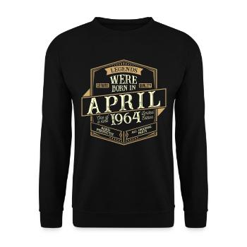 Avril 1964 Anniversaire Homme - Sweat-shirt Unisexe - noir - Devant - Alina (178cm) & Michal (187cm)