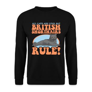 British Shorthair Cat Cat Owner Gift - Unisex Sweatshirt - black - Front - Alina (178cm) & Michal (187cm)