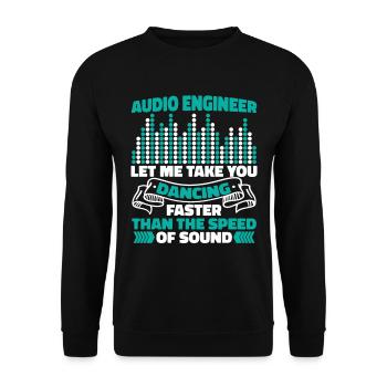 Tontechniker Sound Audio Engineer - Unisex Sweatshirt - black - Front - Alina (178cm) & Michal (187cm)