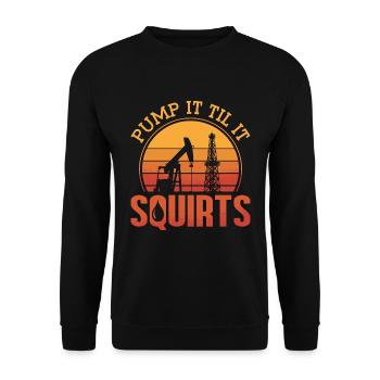OilField Workers Pump until It Sprays Oil Rig - Unisex Sweatshirt - black - Front - Alina (178cm) & Michal (187cm)