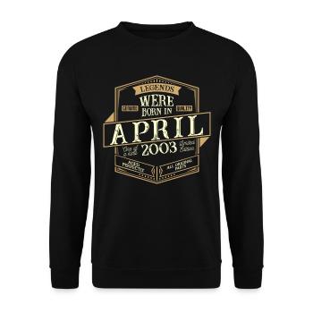 Avril 2003 Anniversaire Homme - Sweat-shirt Unisexe - noir - Devant - Alina (178cm) & Michal (187cm)