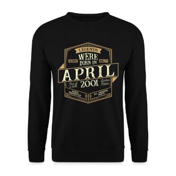 Avril 2001 Anniversaire Homme - Sweat-shirt Unisexe - noir - Devant - Alina (178cm) & Michal (187cm)