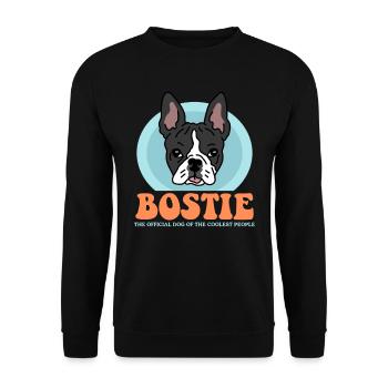 Boston Terrier Hunde Hundebesitzer Geschenk - Unisex Pullover - Schwarz - Vorne - Alina (178cm) & Michal (187cm)