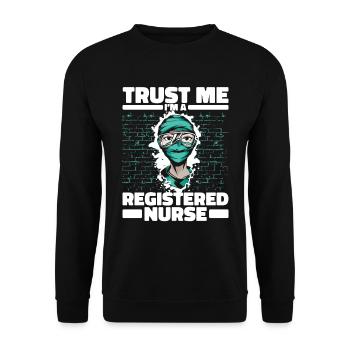 Krankenschwester - Unisex Pullover - Schwarz - Vorne - Alina (178cm) & Michal (187cm)