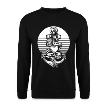 Seglen Segelboot Segler - Unisex Pullover - Schwarz - Vorne - Alina (178cm) & Michal (187cm)