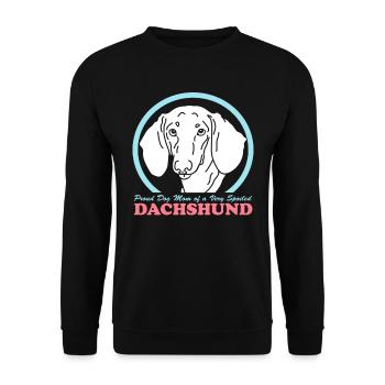 Dachshund Mom Dackel Hunde Hundebesitzer Geschenk - Unisex Pullover - Schwarz - Vorne - Alina (178cm) & Michal (187cm)