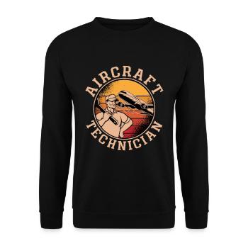 Fluggerätmechaniker Fluggerättechniker Luftfahrt - Unisex Pullover - Schwarz - Vorne - Alina (178cm) & Michal (187cm)