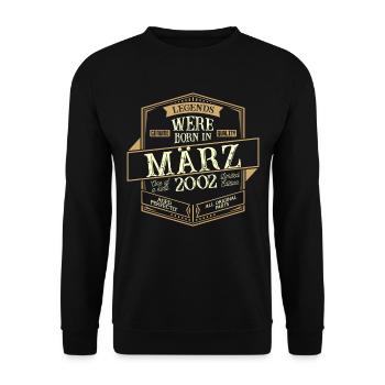 Mars 2002 Anniversaire Homme - Sweat-shirt Unisexe - noir - Devant - Alina (178cm) & Michal (187cm)