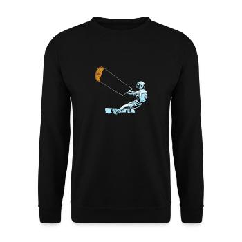 Kitesurfen Kiteboarding Kite Kiten - Unisex Pullover - Schwarz - Vorne - Alina (178cm) & Michal (187cm)
