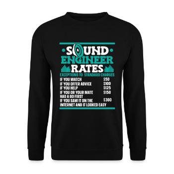 Tontechniker Sound Audio Engineer - Unisex Pullover - Schwarz - Vorne - Alina (178cm) & Michal (187cm)