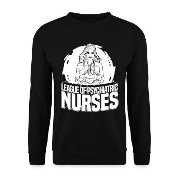 Krankenschwester - Unisex Pullover - Schwarz - Vorne - Alina (178cm) & Michal (187cm)