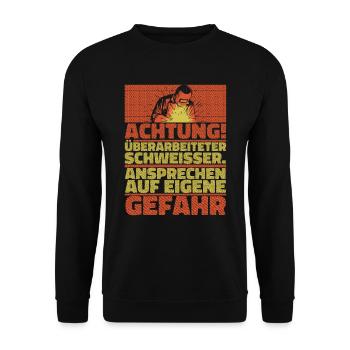 Schmied Schlosser Metallbauer Eisen - Unisex Pullover - Schwarz - Vorne - Alina (178cm) & Michal (187cm)