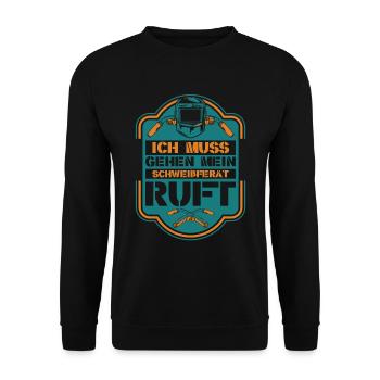 Schmied Schlosser Metallbauer Eisen - Unisex Pullover - Schwarz - Vorne - Alina (178cm) & Michal (187cm)