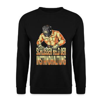 Schmied Schlosser Metallbauer Eisen - Unisex Pullover - Schwarz - Vorne - Alina (178cm) & Michal (187cm)
