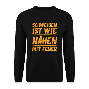 Schmied Schlosser Metallbauer Eisen - Unisex Pullover - Schwarz - Vorne - Alina (178cm) & Michal (187cm)