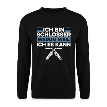 Schmied Schlosser Metallbauer Eisen - Unisex Pullover - Schwarz - Vorne - Alina (178cm) & Michal (187cm)