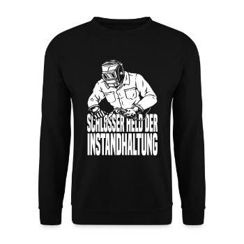Schmied Schlosser Metallbauer Eisen - Unisex Pullover - Schwarz - Vorne - Alina (178cm) & Michal (187cm)