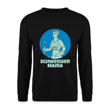 Schmied Schlosser Metallbauer Eisen - Unisex Pullover - Schwarz - Vorne - Alina (178cm) & Michal (187cm)