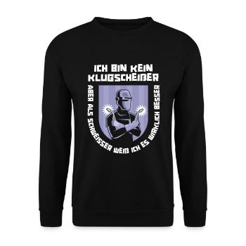 Schmied Schlosser Metallbauer Eisen - Unisex Pullover - Schwarz - Vorne - Alina (178cm) & Michal (187cm)